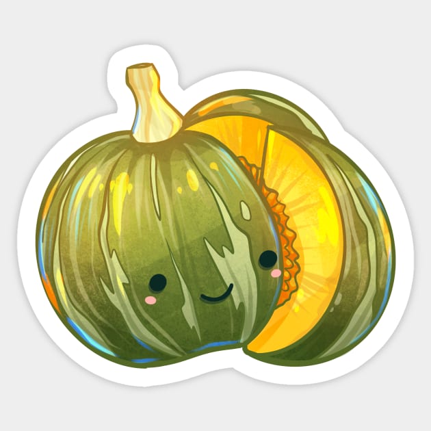 Cute Kabocha Squash Vegetable Sticker by Claire Lin